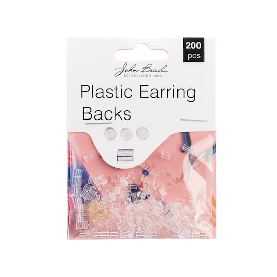 John Bead Clear Plastic Earring Backs, 200ct.